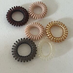 Set of Spiral Hair Ties in Neutral Tones